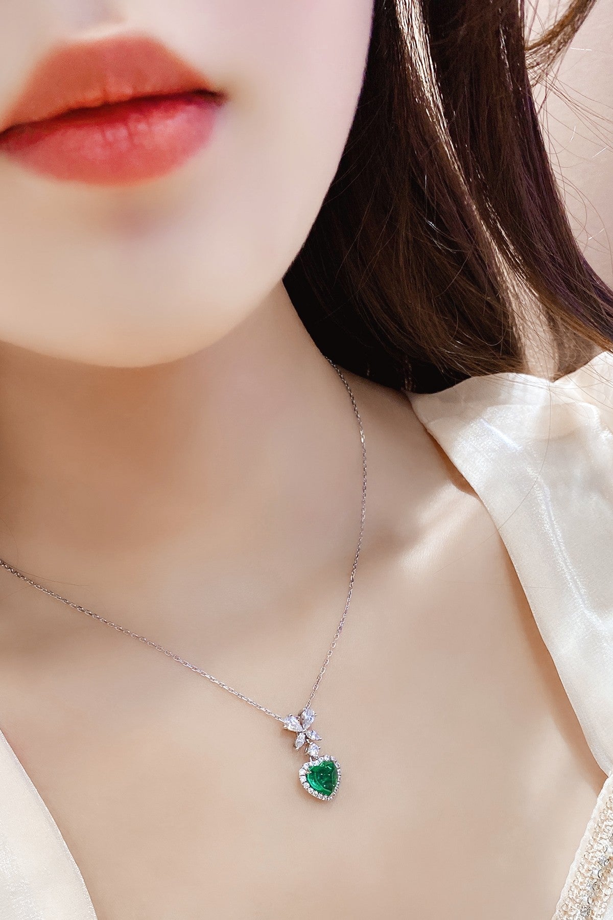 Pirmiana New Fashion 1.39ct Lab Grown Emerald Necklace S925 Silver Jewelry for Woman Gift Pendants