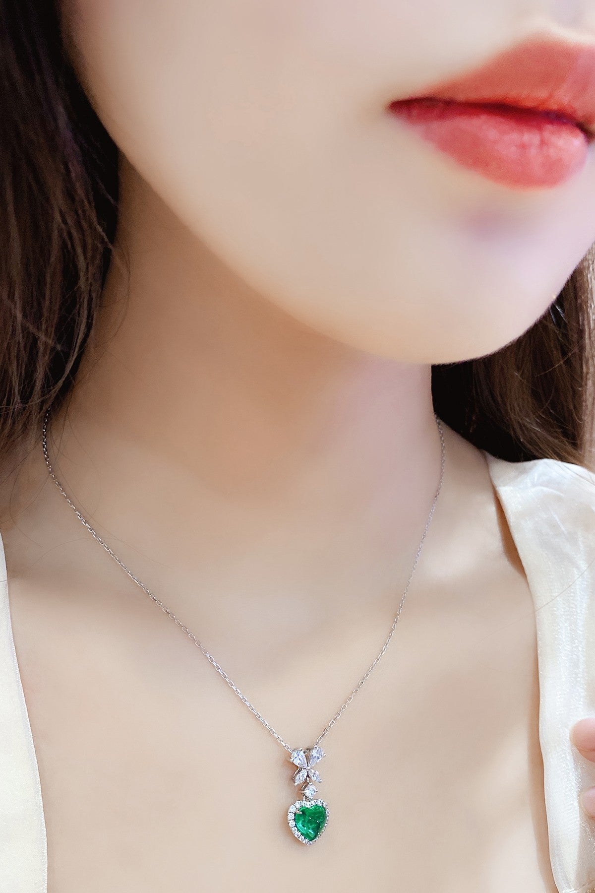 Pirmiana New Fashion 1.39ct Lab Grown Emerald Necklace S925 Silver Jewelry for Woman Gift Pendants