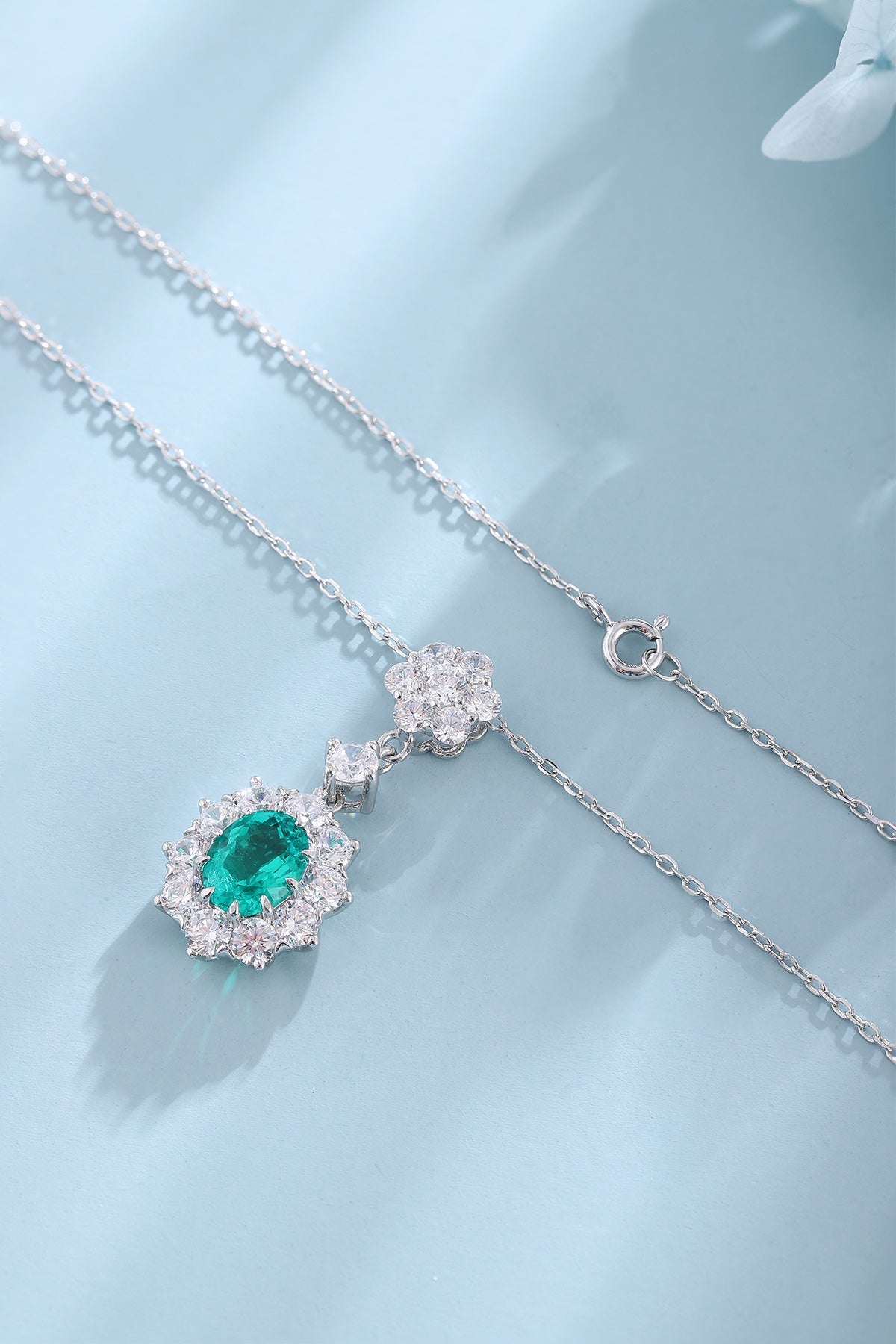 Pirmiana New Fashion 1.78ct Lab Grown Emerald Necklace S925 Silver Jewelry for Woman Gift Pendants