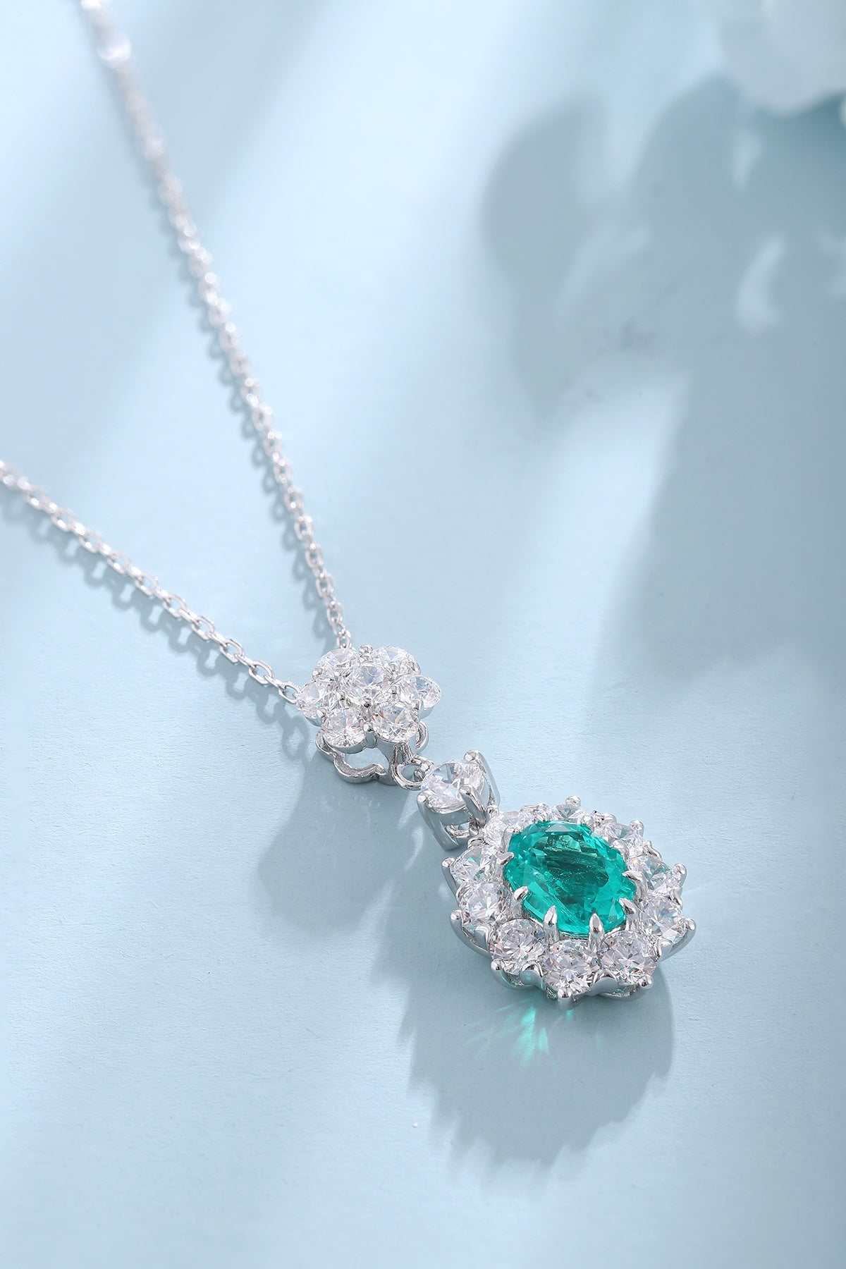 Pirmiana New Fashion 1.78ct Lab Grown Emerald Necklace S925 Silver Jewelry for Woman Gift Pendants