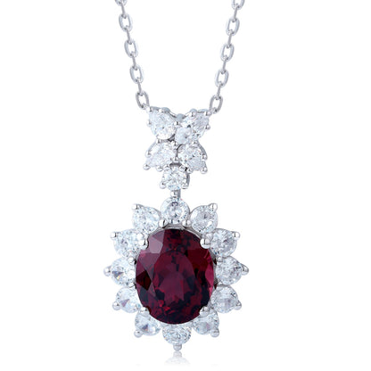 Pirmiana Fashion 5.165ct Natural Garnet Necklace S925 Silver Jewelry Engagement Gift Women