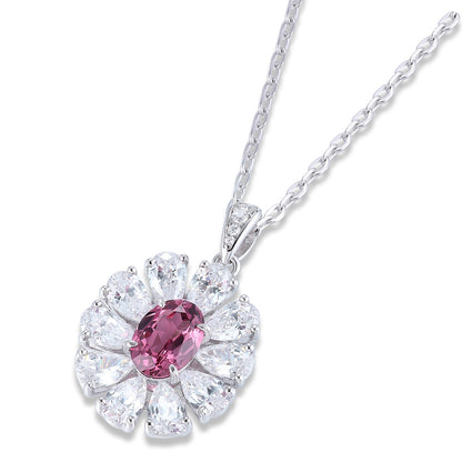 Pirmiana Fashion 1ct Natural Garnet Necklace S925 Silver Jewelry Engagement Gift Women