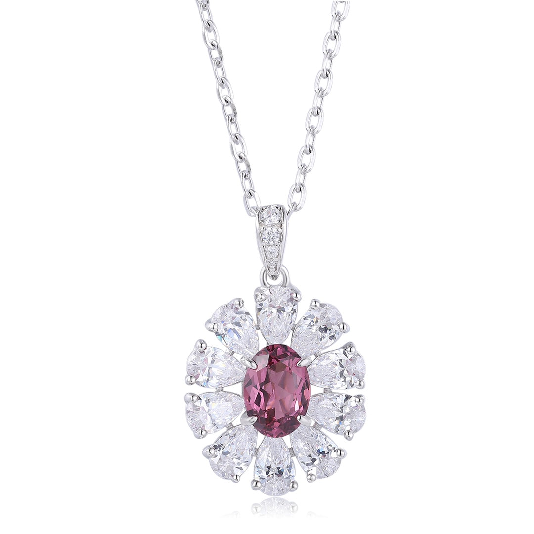Pirmiana Fashion 1ct Natural Garnet Necklace S925 Silver Jewelry Engagement Gift Women