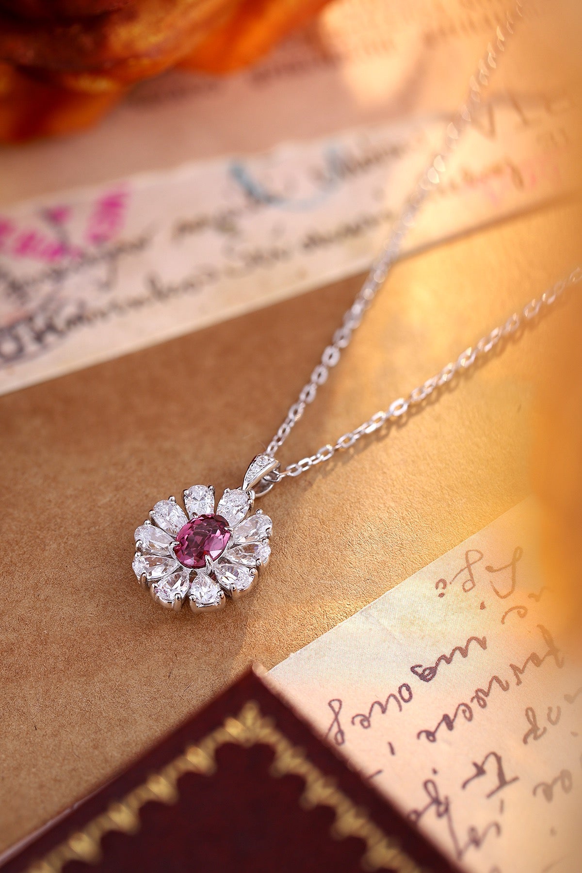 Pirmiana Fashion 1ct Natural Garnet Necklace S925 Silver Jewelry Engagement Gift Women