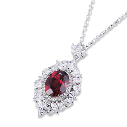 Pirmiana Fashion 18.68ct Natural Garnet Necklace S925 Silver Jewelry Engagement Gift Women