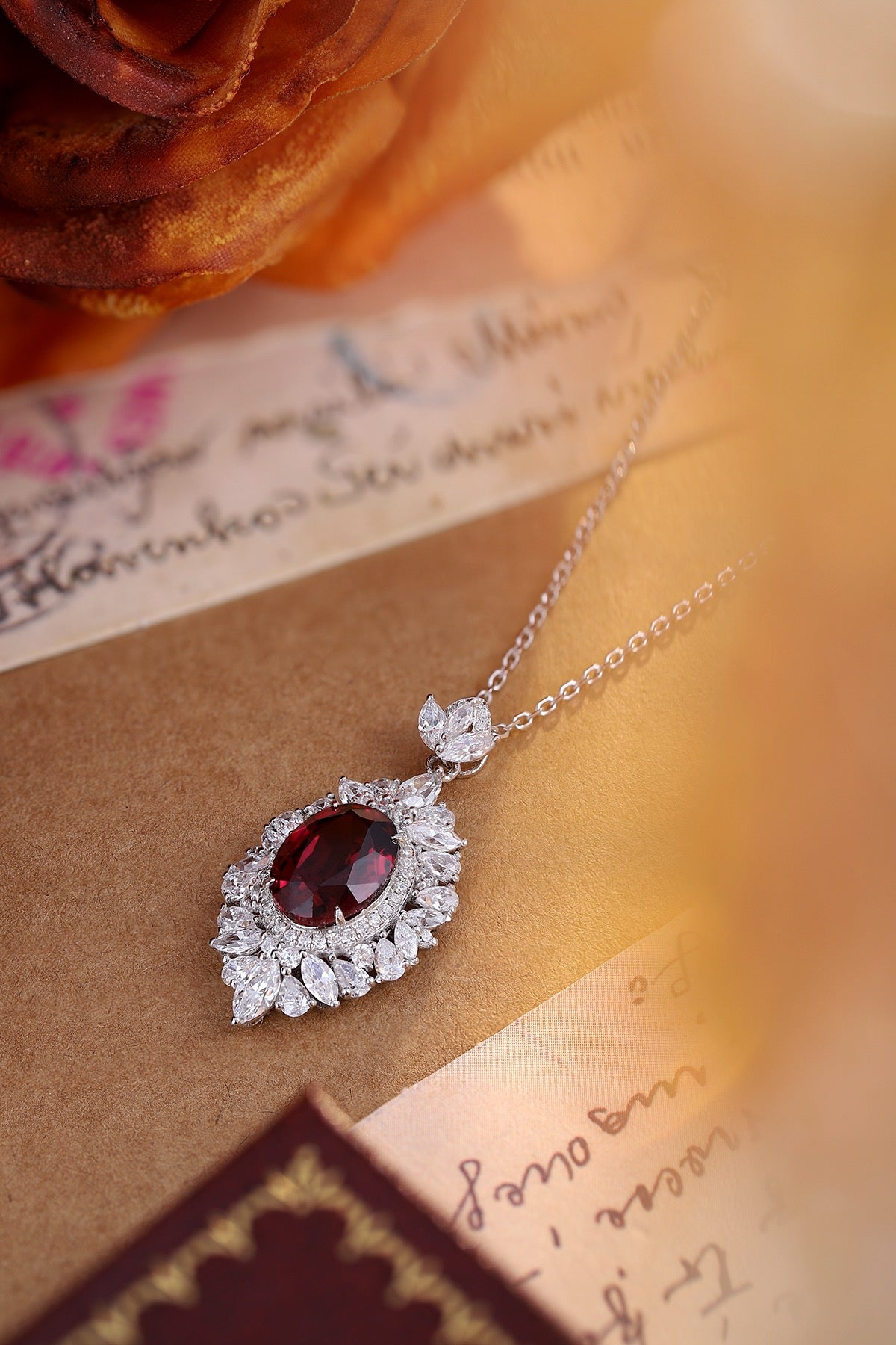 Pirmiana Fashion 18.68ct Natural Garnet Necklace S925 Silver Jewelry Engagement Gift Women