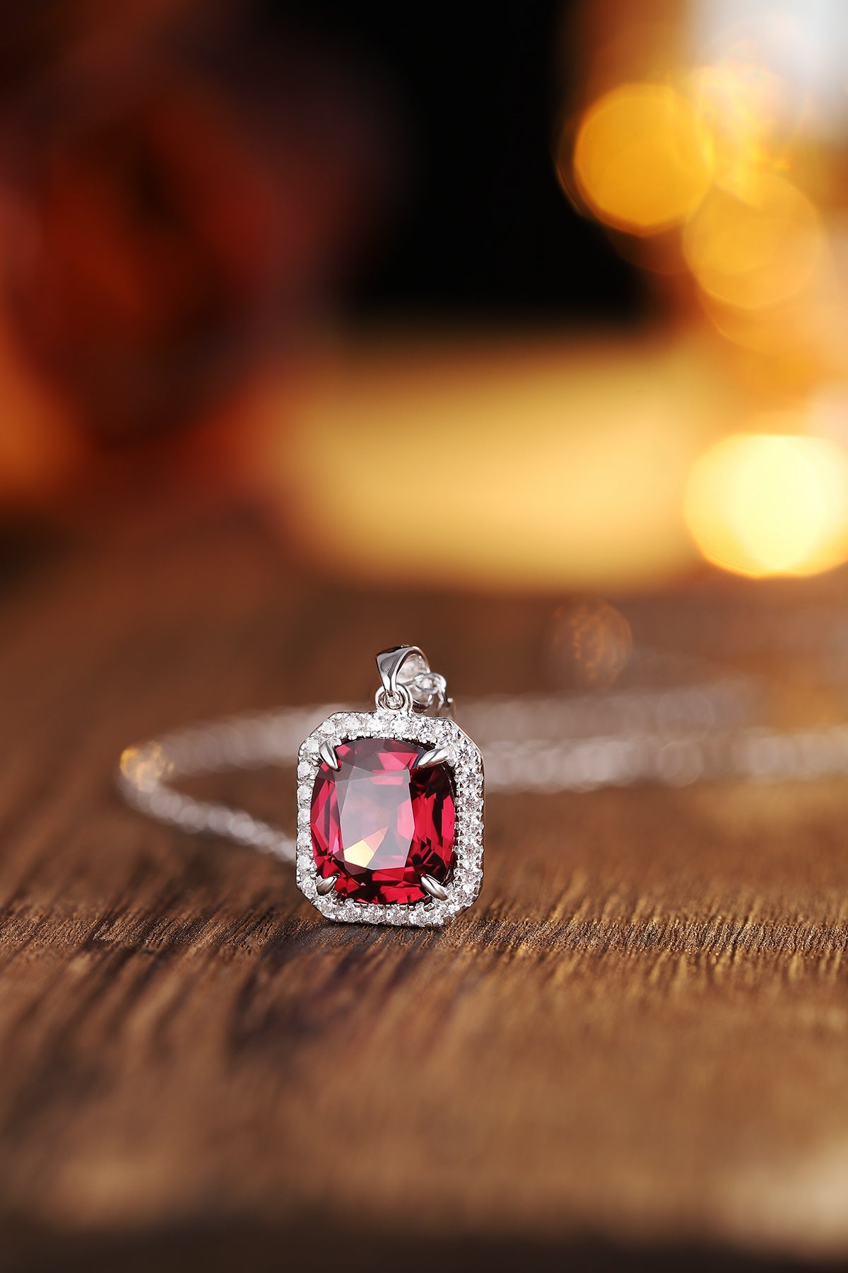 Pirmiana Fashion 4.06ct Natural Garnet Necklace S925 Silver Jewelry Engagement Gift Women