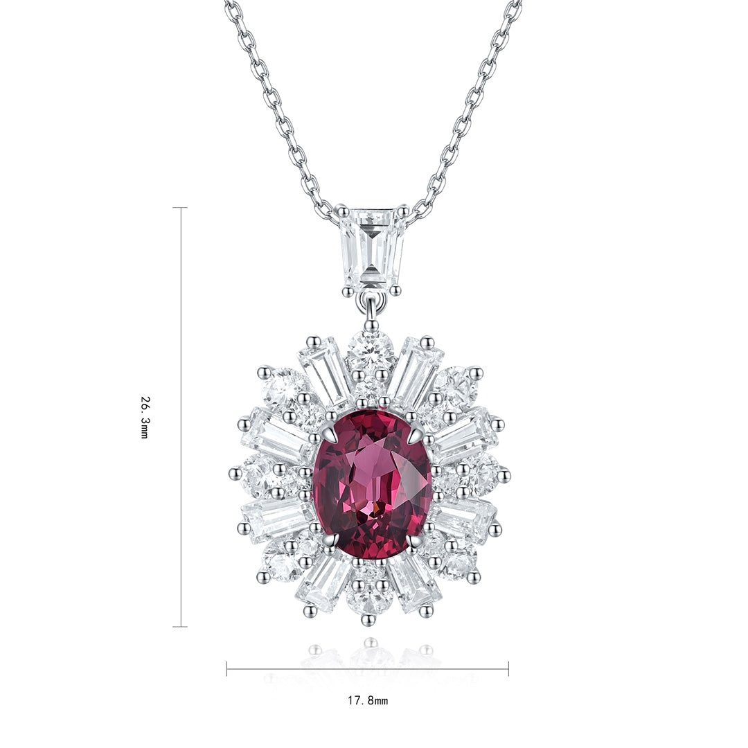 Pirmiana Fashion 2.22ct Natural Garnet Necklace S925 Silver Jewelry Engagement Gift Women