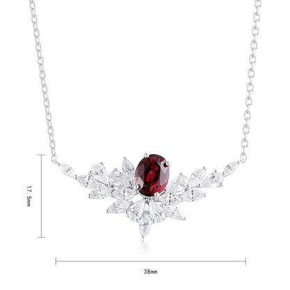 Pirmiana Fashion 2.3ct Natural Garnet Necklace S925 Silver Jewelry Engagement Gift Women