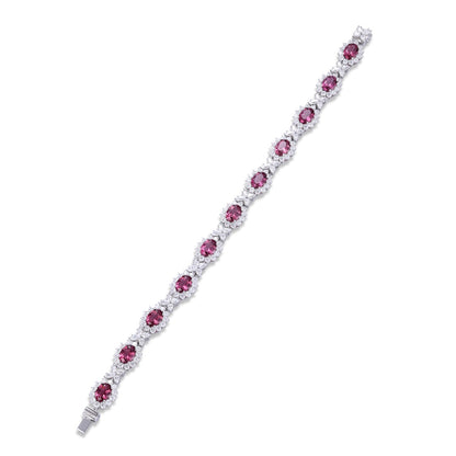 Pirmiana Fashion 11.185ct Natural Garnet Bracelet S925 Silver Jewelry Engagement Gift Women