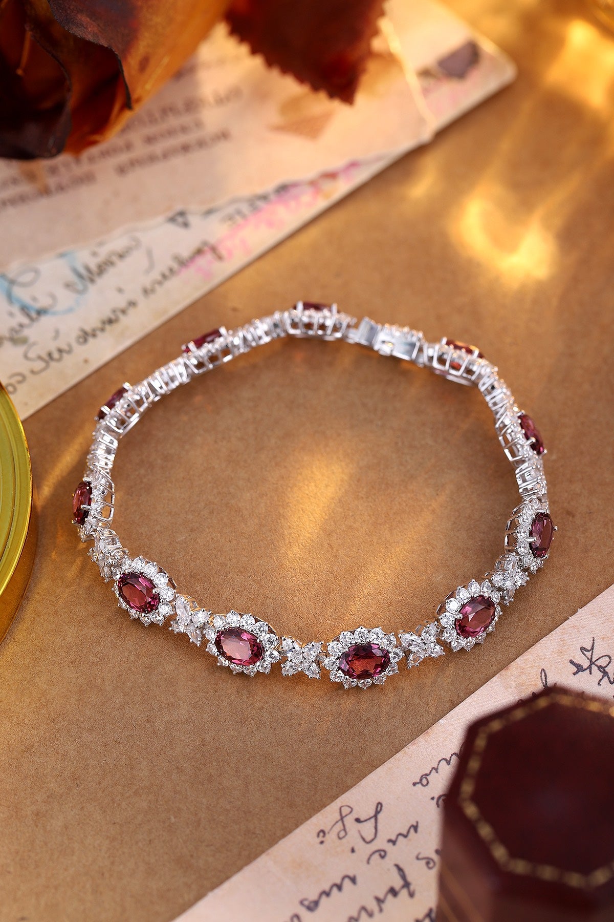 Pirmiana Fashion 11.185ct Natural Garnet Bracelet S925 Silver Jewelry Engagement Gift Women
