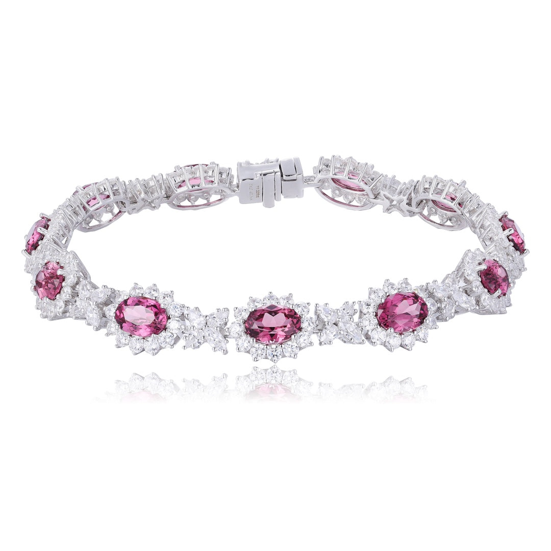 Pirmiana Fashion 11.185ct Natural Garnet Bracelet S925 Silver Jewelry Engagement Gift Women