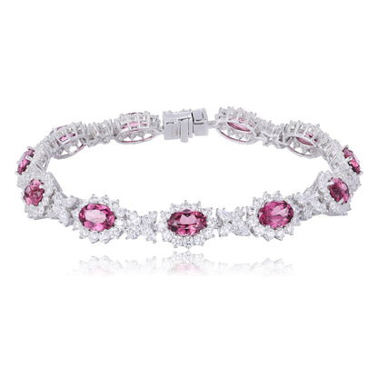 Pirmiana Fashion 11.185ct Natural Garnet Bracelet S925 Silver Jewelry Engagement Gift Women