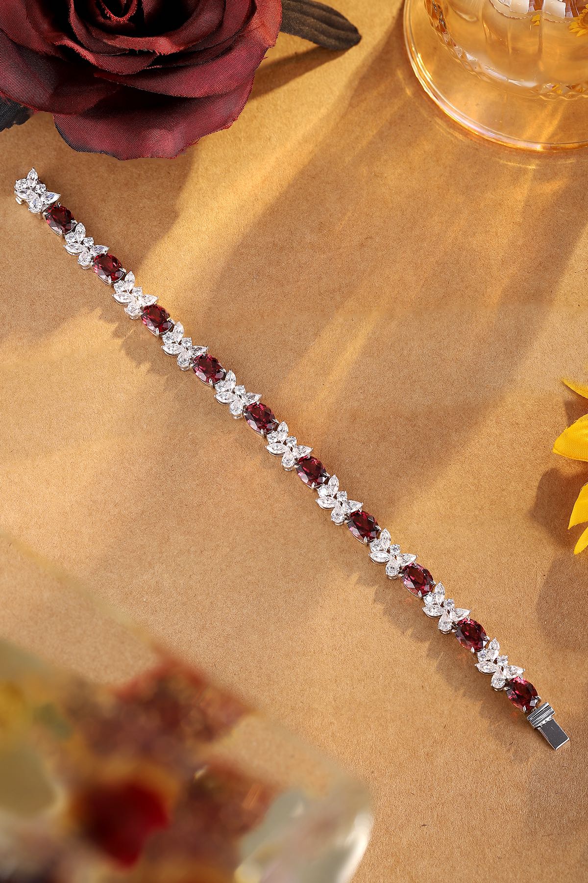 Pirmiana Fashion 15.83ct Natural Garnet Bracelet S925 Silver Jewelry Engagement Gift Women