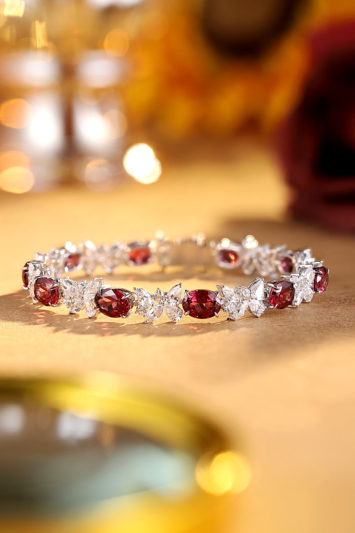 Pirmiana Fashion 15.83ct Natural Garnet Bracelet S925 Silver Jewelry Engagement Gift Women