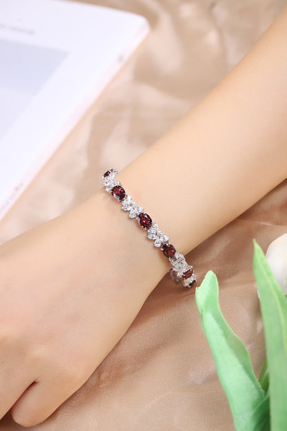 Pirmiana Fashion 15.83ct Natural Garnet Bracelet S925 Silver Jewelry Engagement Gift Women