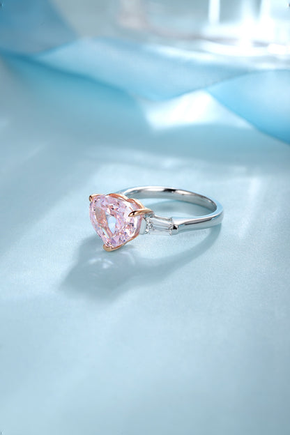 Pirmiana New Fashion 3ct Heart Shape Simulated Diamond Rings S925 Silver Jewelry Engagement Gift Women