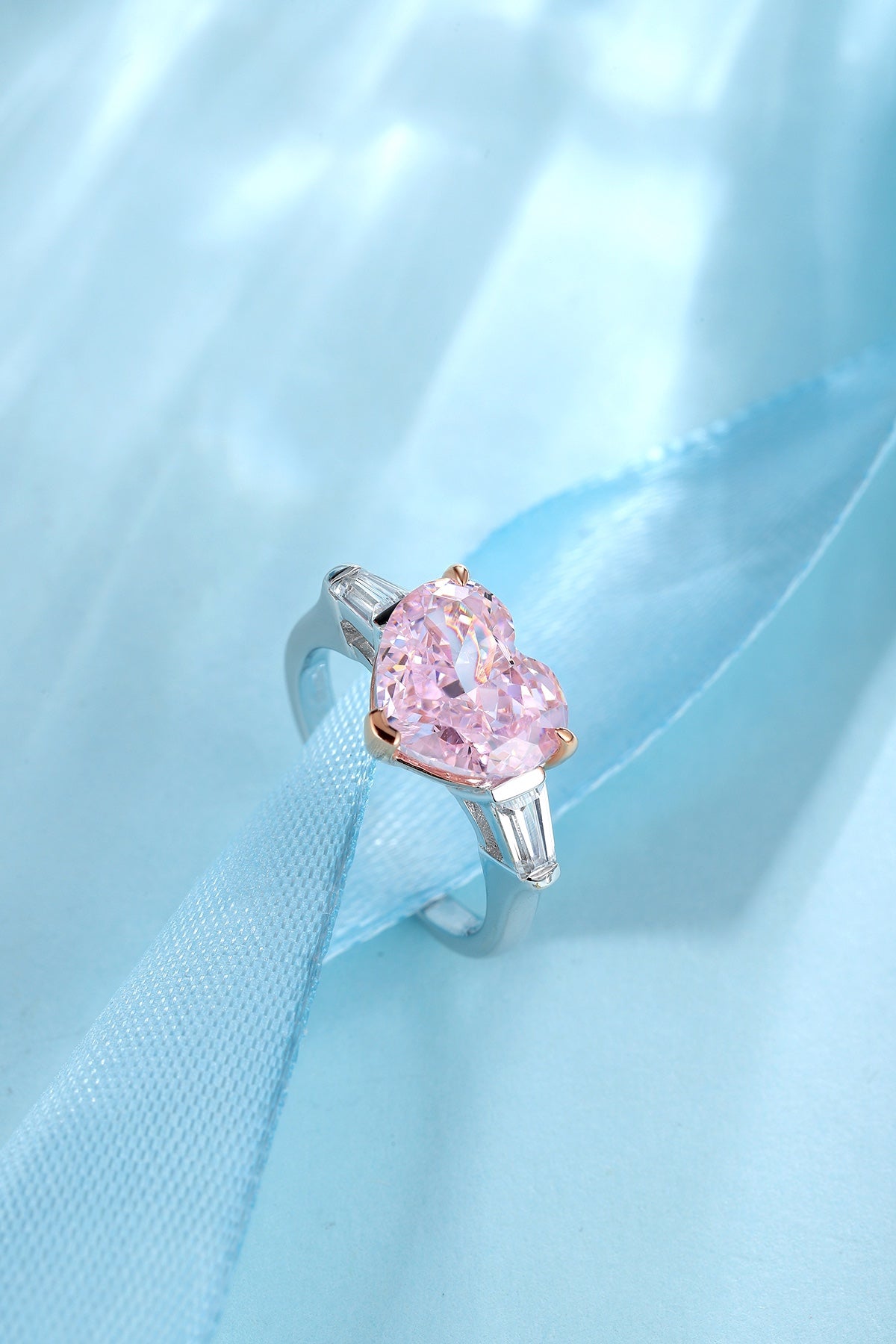 Pirmiana New Fashion 3ct Heart Shape Simulated Diamond Rings S925 Silver Jewelry Engagement Gift Women