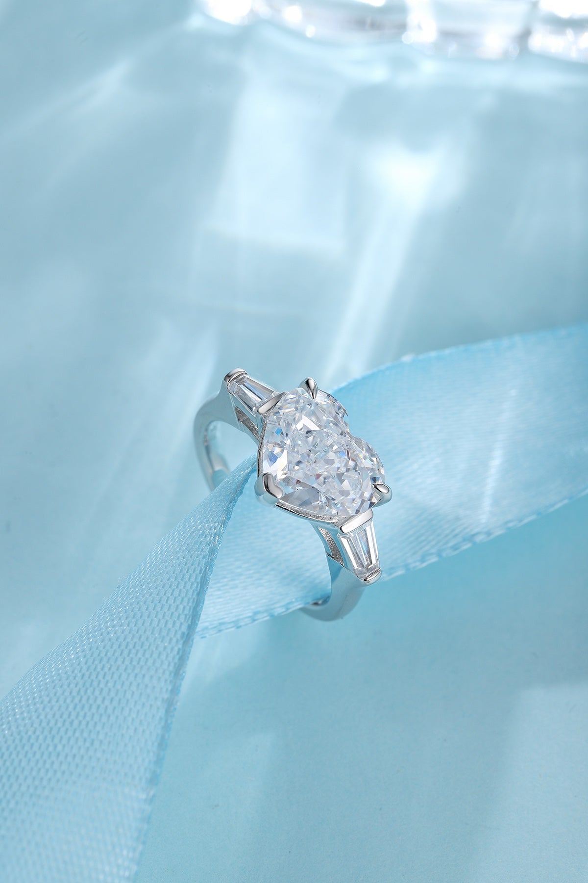 Pirmiana New Fashion 3ct Heart Shape Simulated Diamond Rings S925 Silver Jewelry Engagement Gift Women
