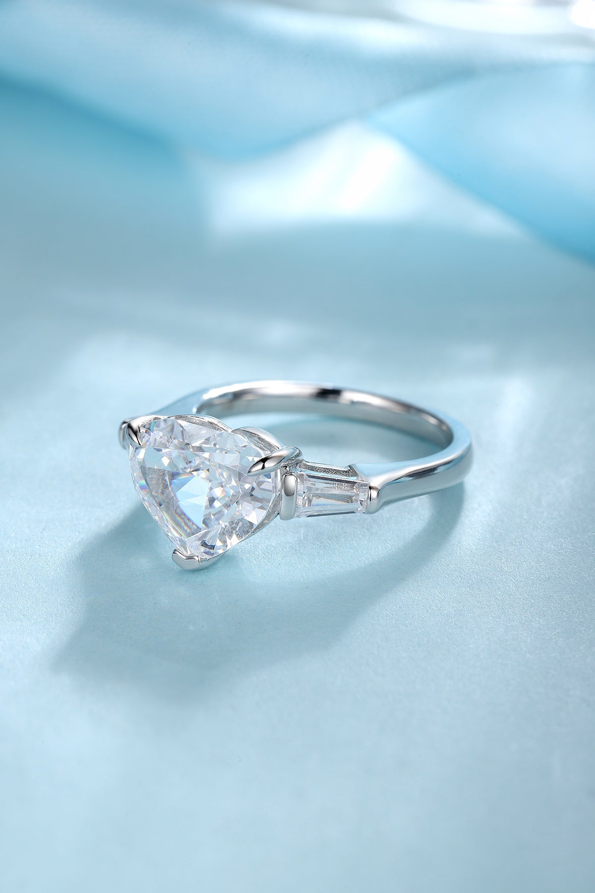 Pirmiana New Fashion 3ct Heart Shape Simulated Diamond Rings S925 Silver Jewelry Engagement Gift Women
