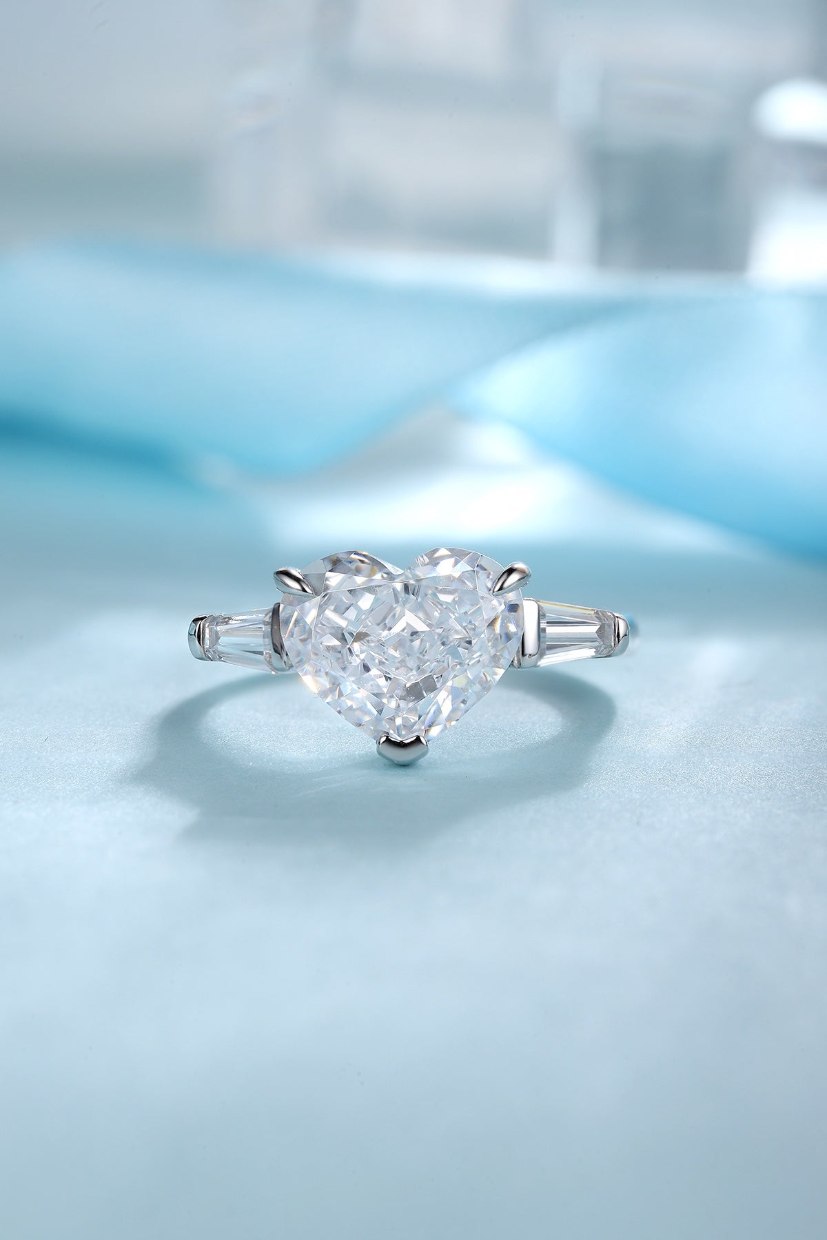 Pirmiana New Fashion 3ct Heart Shape Simulated Diamond Rings S925 Silver Jewelry Engagement Gift Women