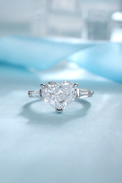 Pirmiana New Fashion 3ct Heart Shape Simulated Diamond Rings S925 Silver Jewelry Engagement Gift Women