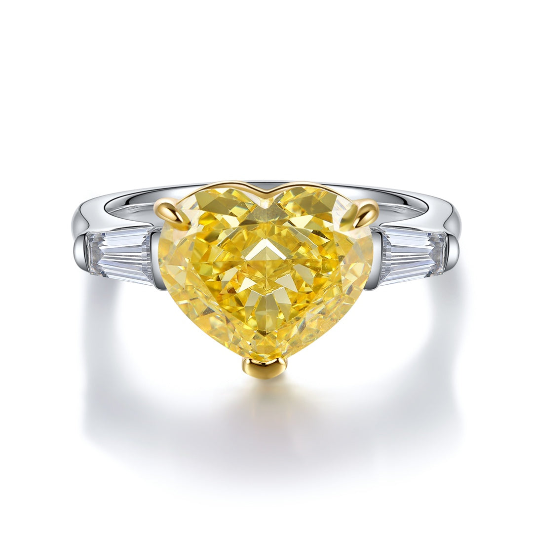 Pirmiana New Fashion 3ct Heart Shape Simulated Diamond Rings S925 Silver Jewelry Engagement Gift Women