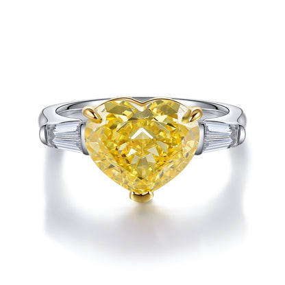 Pirmiana New Fashion 3ct Heart Shape Simulated Diamond Rings S925 Silver Jewelry Engagement Gift Women