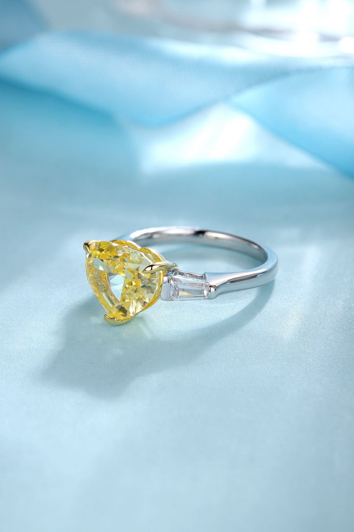 Pirmiana New Fashion 3ct Heart Shape Simulated Diamond Rings S925 Silver Jewelry Engagement Gift Women