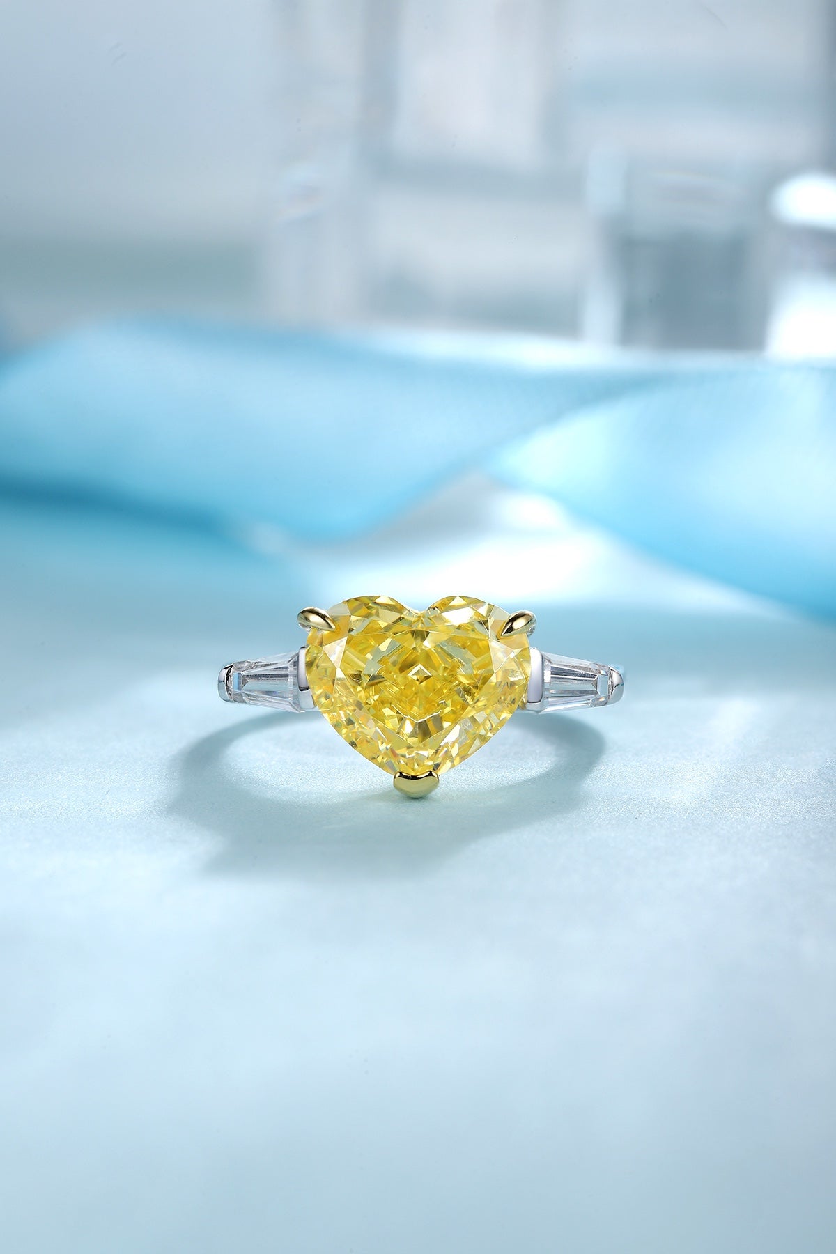 Pirmiana New Fashion 3ct Heart Shape Simulated Diamond Rings S925 Silver Jewelry Engagement Gift Women