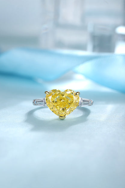 Pirmiana New Fashion 3ct Heart Shape Simulated Diamond Rings S925 Silver Jewelry Engagement Gift Women