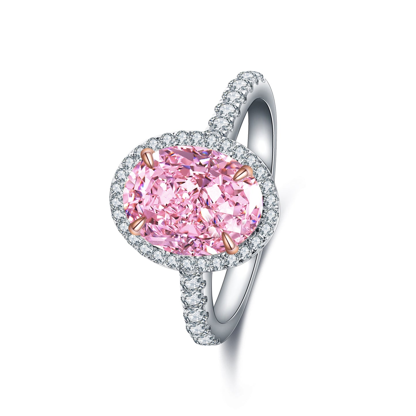 Pirmiana New Fashion 3ct Oval Simulated Diamond Rings S925 Silver Jewelry Engagement Gift Women