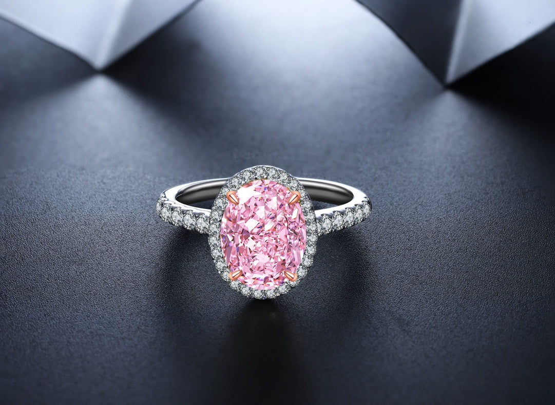 Pirmiana New Fashion 3ct Oval Simulated Diamond Rings S925 Silver Jewelry Engagement Gift Women