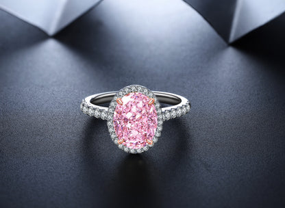 Pirmiana New Fashion 3ct Oval Simulated Diamond Rings S925 Silver Jewelry Engagement Gift Women