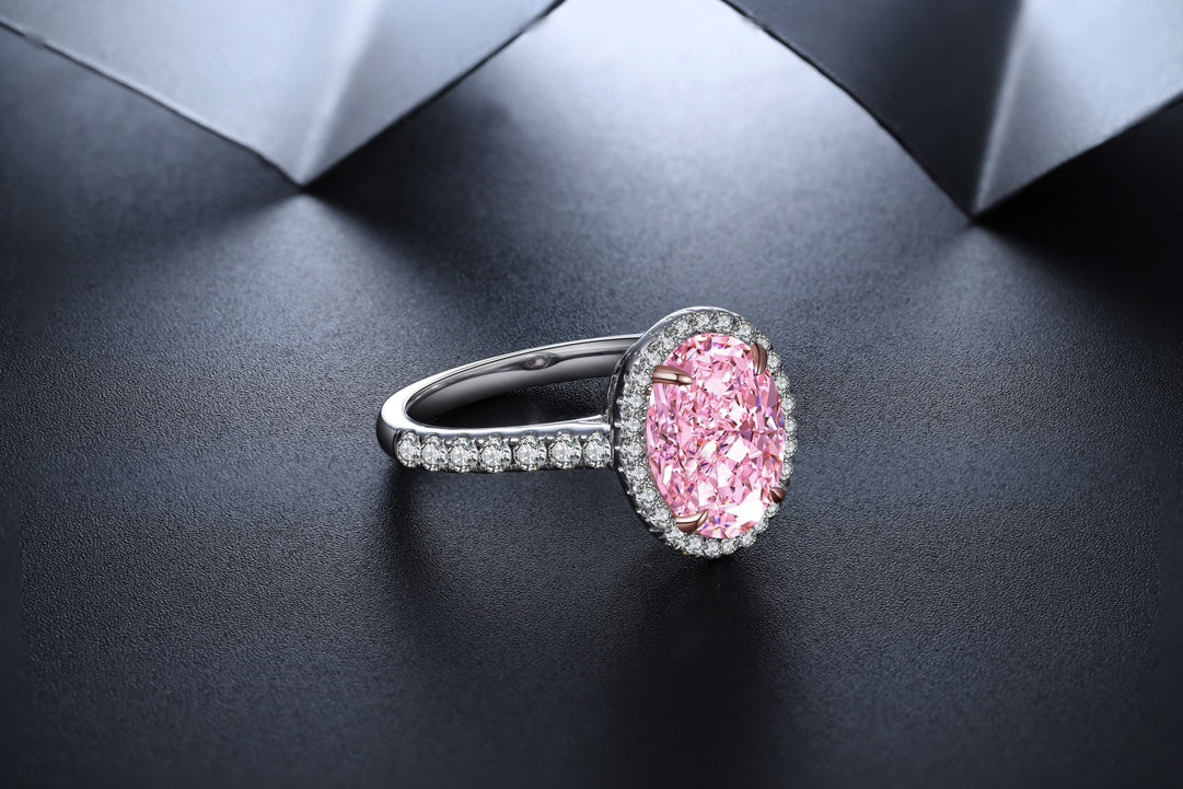 Pirmiana New Fashion 3ct Oval Simulated Diamond Rings S925 Silver Jewelry Engagement Gift Women