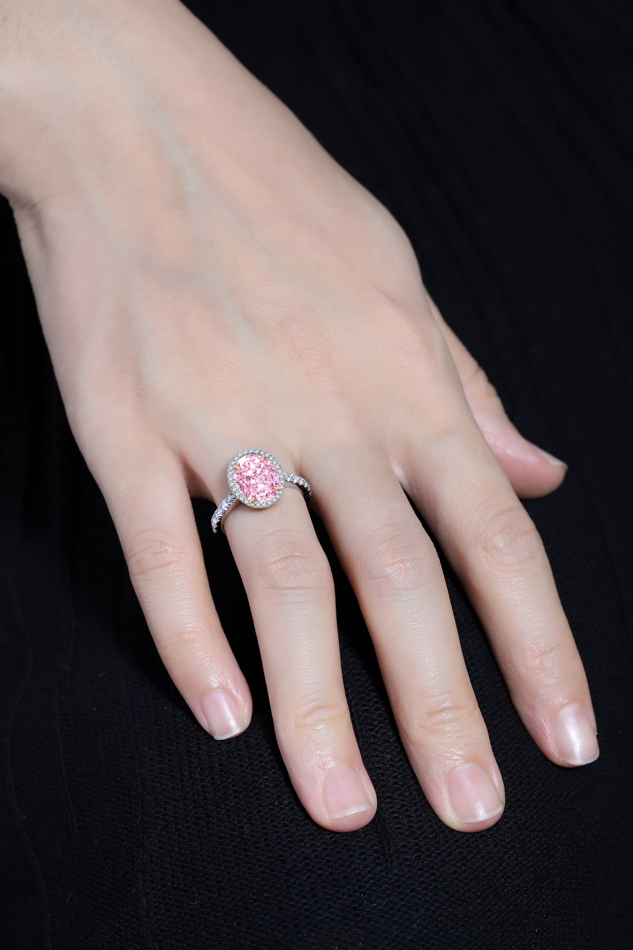 Pirmiana New Fashion 3ct Oval Simulated Diamond Rings S925 Silver Jewelry Engagement Gift Women