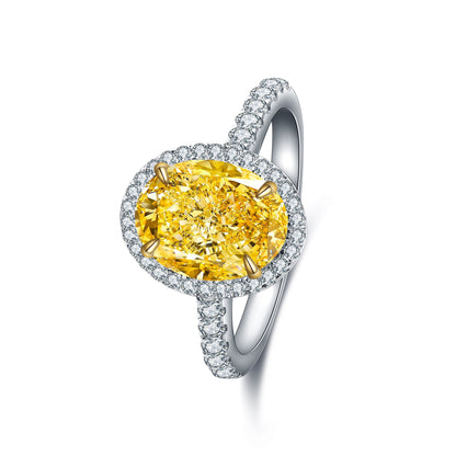 Pirmiana New Fashion 3ct Oval Simulated Diamond Rings S925 Silver Jewelry Engagement Gift Women