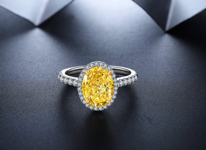 Pirmiana New Fashion 3ct Oval Simulated Diamond Rings S925 Silver Jewelry Engagement Gift Women