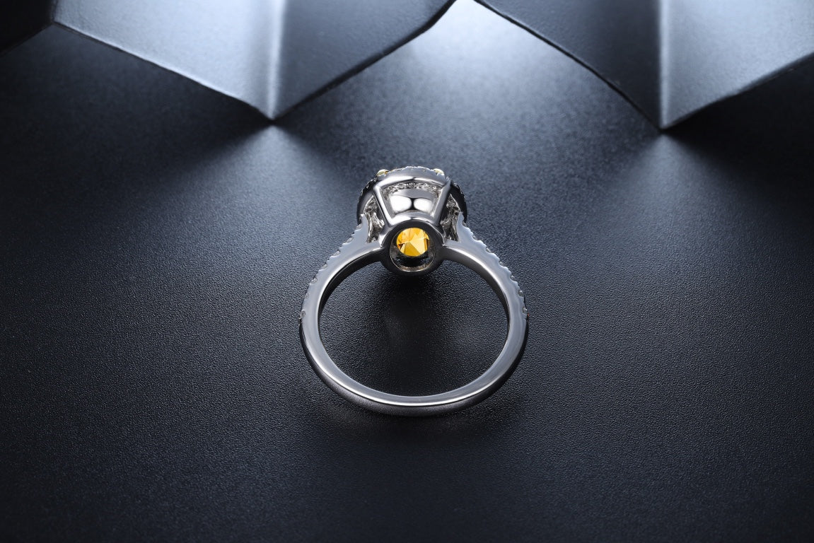 Pirmiana New Fashion 3ct Oval Simulated Diamond Rings S925 Silver Jewelry Engagement Gift Women