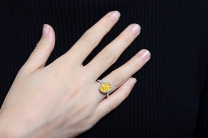 Pirmiana New Fashion 3ct Oval Simulated Diamond Rings S925 Silver Jewelry Engagement Gift Women