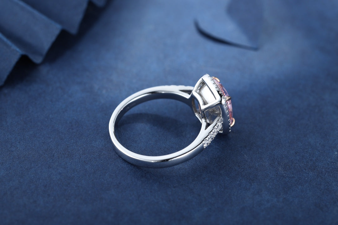 Pirmiana New Fashion 3ct Cushion Simulated Diamond Rings S925 Silver Jewelry Engagement Gift Women