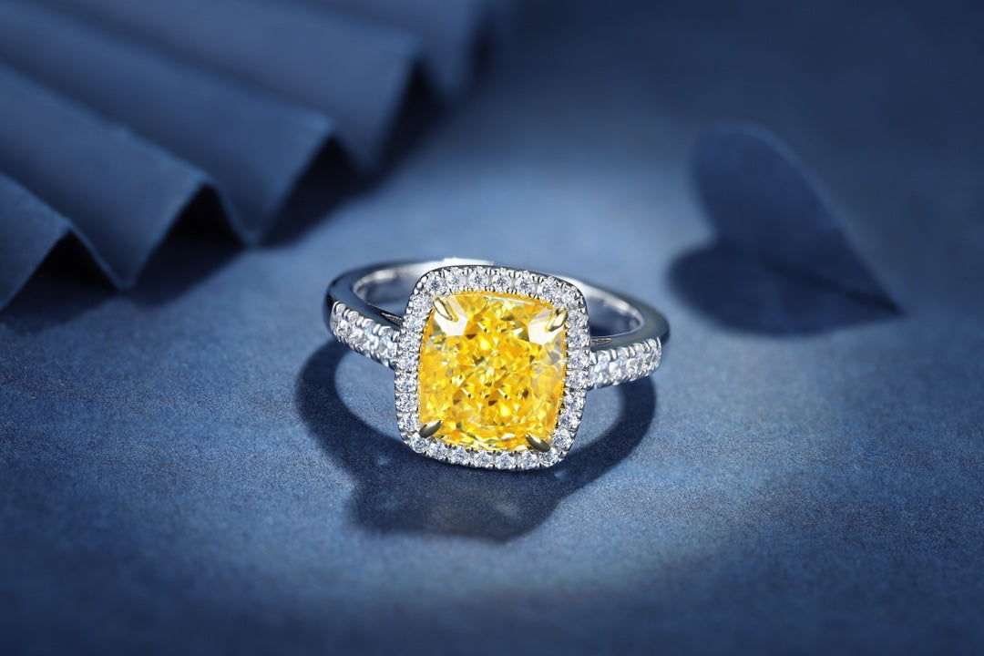 Pirmiana New Fashion 3ct Cushion Simulated Diamond Rings S925 Silver Jewelry Engagement Gift Women