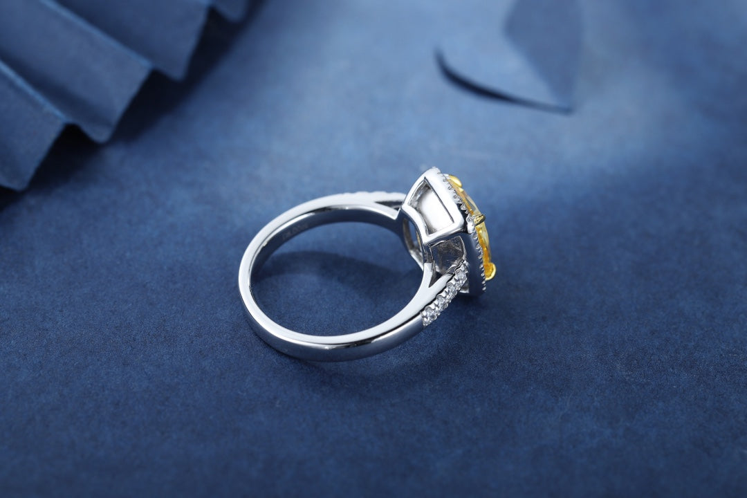 Pirmiana New Fashion 3ct Cushion Simulated Diamond Rings S925 Silver Jewelry Engagement Gift Women