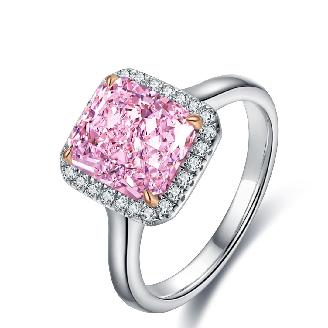 Pirmiana New Fashion 3ct Radiant Simulated Diamond Rings S925 Silver Jewelry Engagement Gift Women