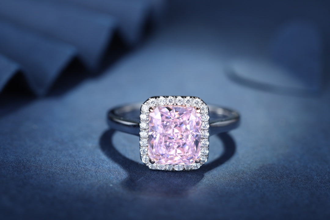 Pirmiana New Fashion 3ct Radiant Simulated Diamond Rings S925 Silver Jewelry Engagement Gift Women