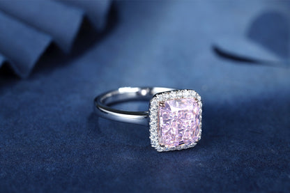 Pirmiana New Fashion 3ct Radiant Simulated Diamond Rings S925 Silver Jewelry Engagement Gift Women