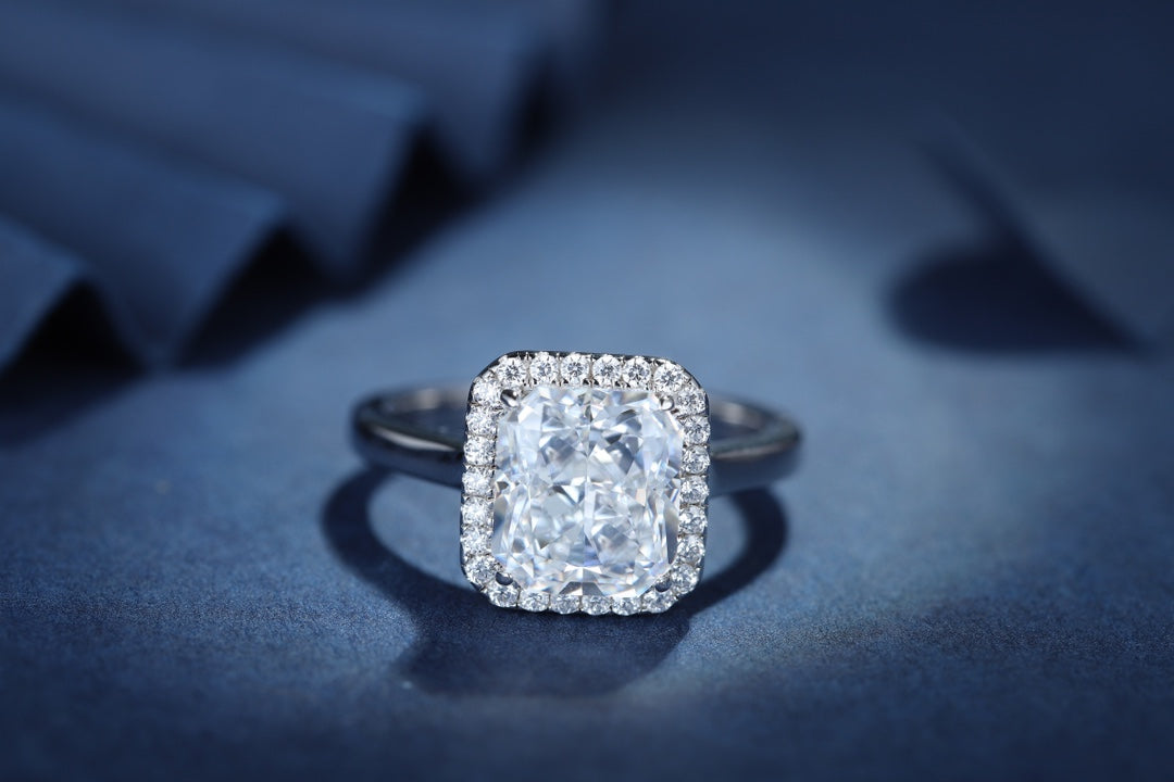 Pirmiana New Fashion 3ct Radiant Simulated Diamond Rings S925 Silver Jewelry Engagement Gift Women