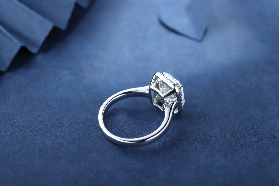 Pirmiana New Fashion 3ct Radiant Simulated Diamond Rings S925 Silver Jewelry Engagement Gift Women