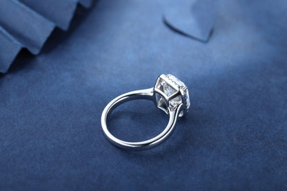Pirmiana New Fashion 3ct Radiant Simulated Diamond Rings S925 Silver Jewelry Engagement Gift Women