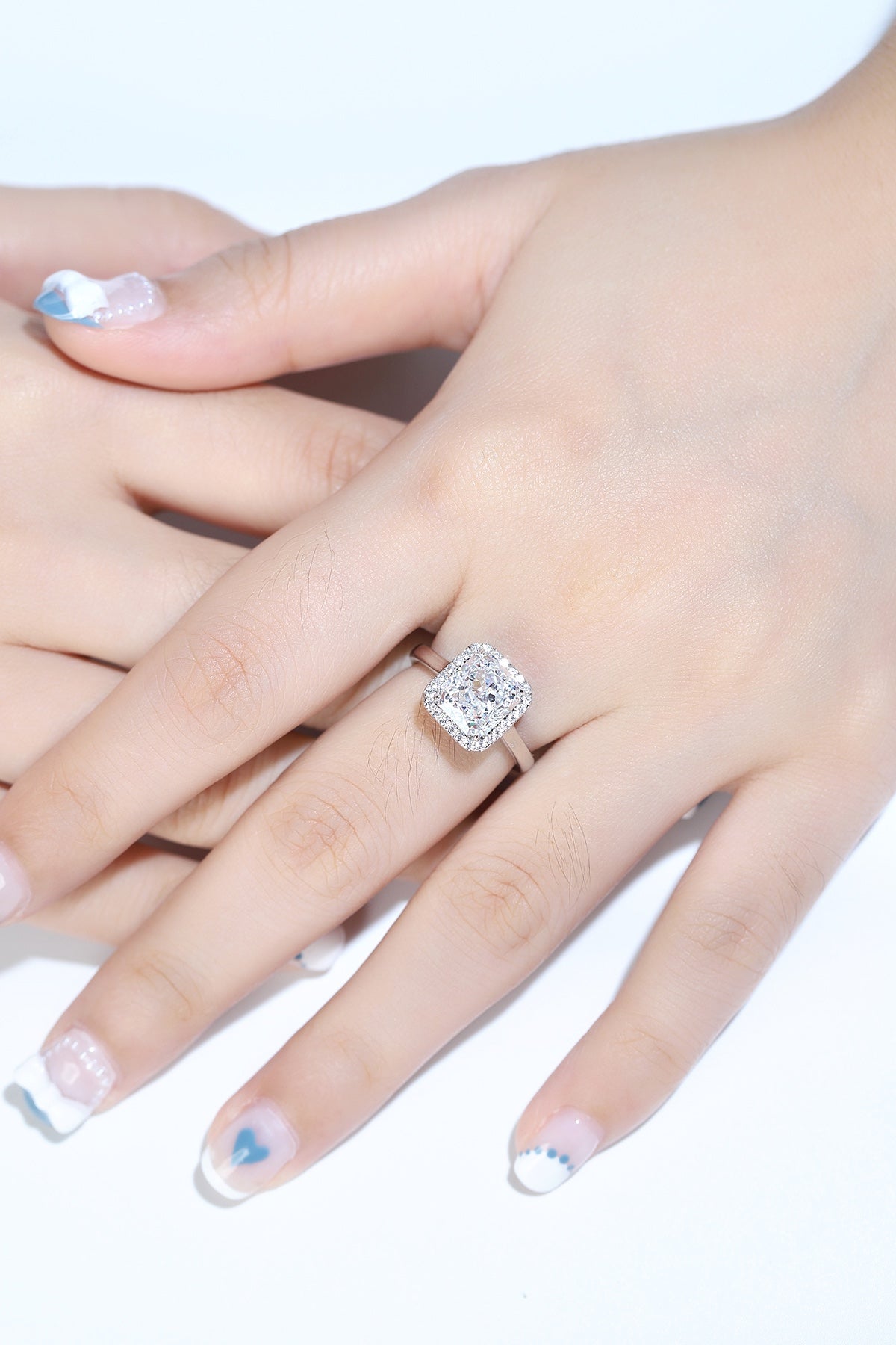 Pirmiana New Fashion 3ct Radiant Simulated Diamond Rings S925 Silver Jewelry Engagement Gift Women